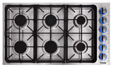 Thor Kitchen 36 Inch Professional Drop-In Gas Cooktop in Stainless Steel - TGC3601