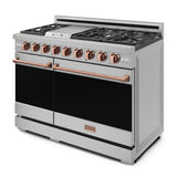 48 Inch Professional Gas Range with Pro-Style Knobs in Stainless Steel/Rose Gold | Gordon Ramsay Series – RSG48E-RSG