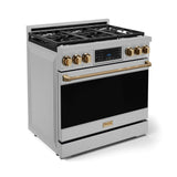 36 Inch Professional Gas Range with Tilt Panel Touch Control in Stainless Steel/Bronze | Gordon Ramsay Series – RSG36-BRZ