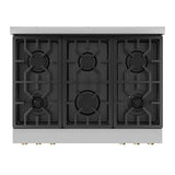 36 Inch Professional Gas Range with Tilt Panel Touch Control in Stainless Steel/Bronze | Gordon Ramsay Series – RSG36-BRZ