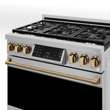 36 Inch Professional Gas Range with Tilt Panel Touch Control in Stainless Steel/Bronze | Gordon Ramsay Series – RSG36-BRZ