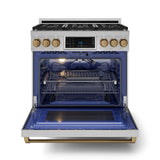 36 Inch Professional Gas Range with Tilt Panel Touch Control in Stainless Steel/Bronze | Gordon Ramsay Series – RSG36-BRZ